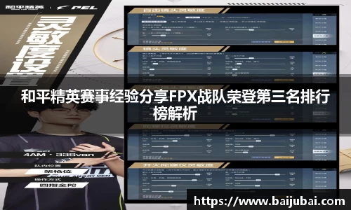 和平精英赛事经验分享FPX战队荣登第三名排行榜解析